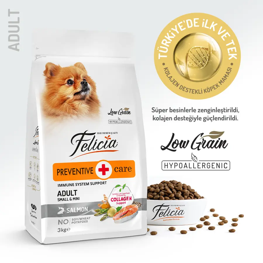 Felicia Yetişkin Küçük & Mini Irk Somonlu Köpek Maması 3kg